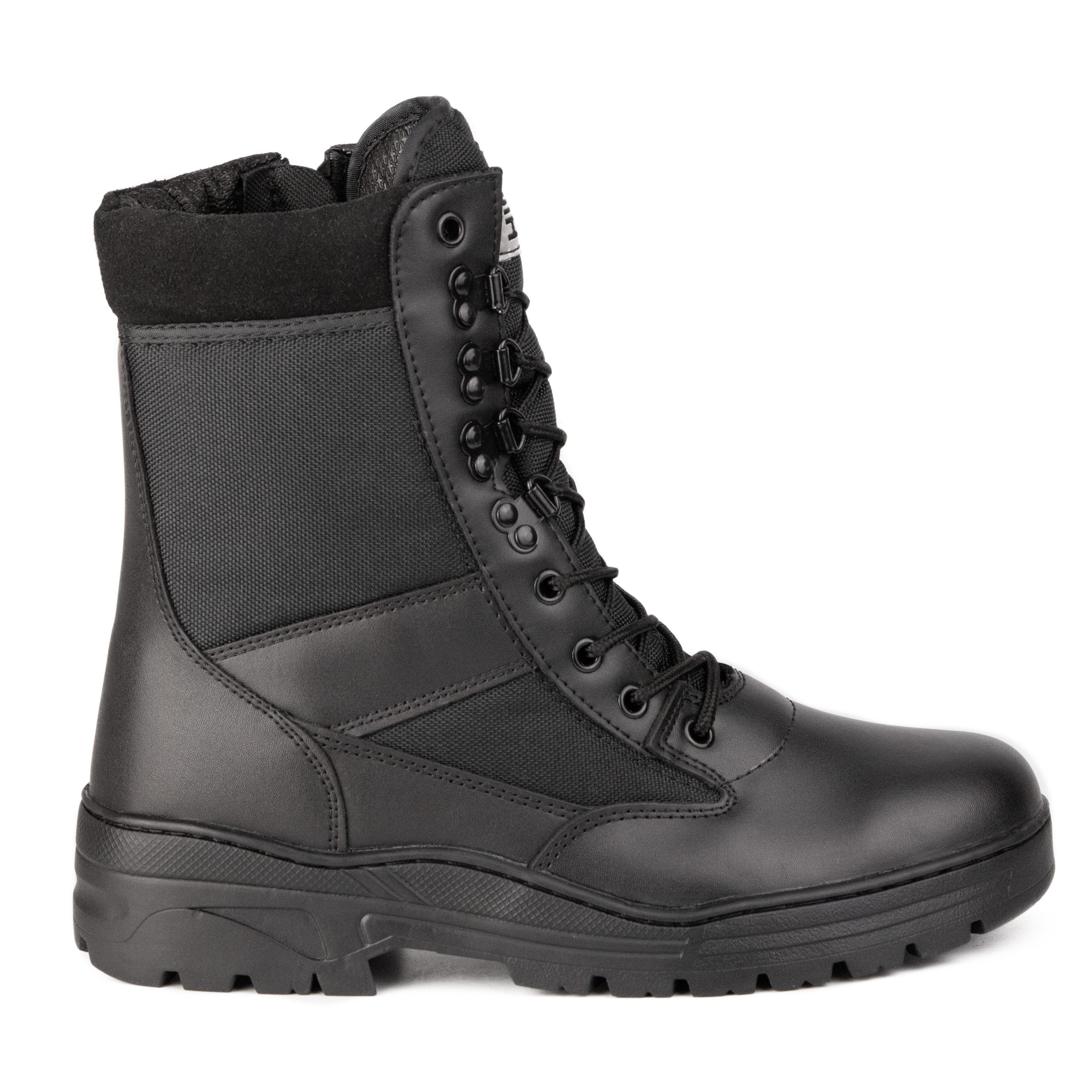 Black Leather Side Zip Patrol Boots Savage Island