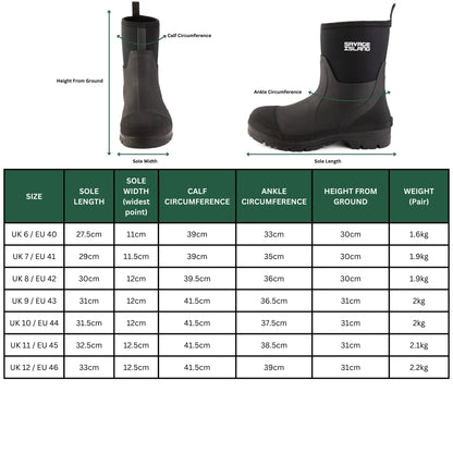 Arran Short Neoprene Wellington Boots Savage Island