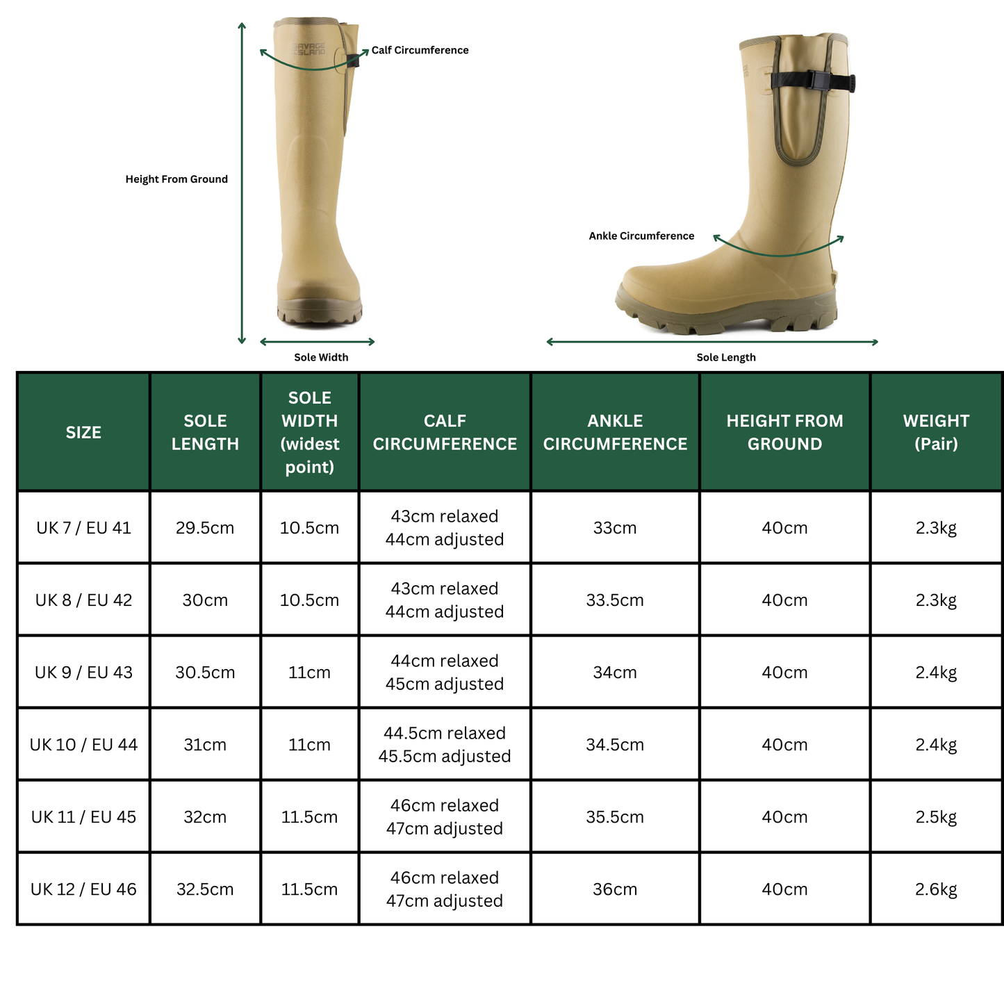 GlenXT Rubber Neoprene Lined Wellington Boot Savage Island